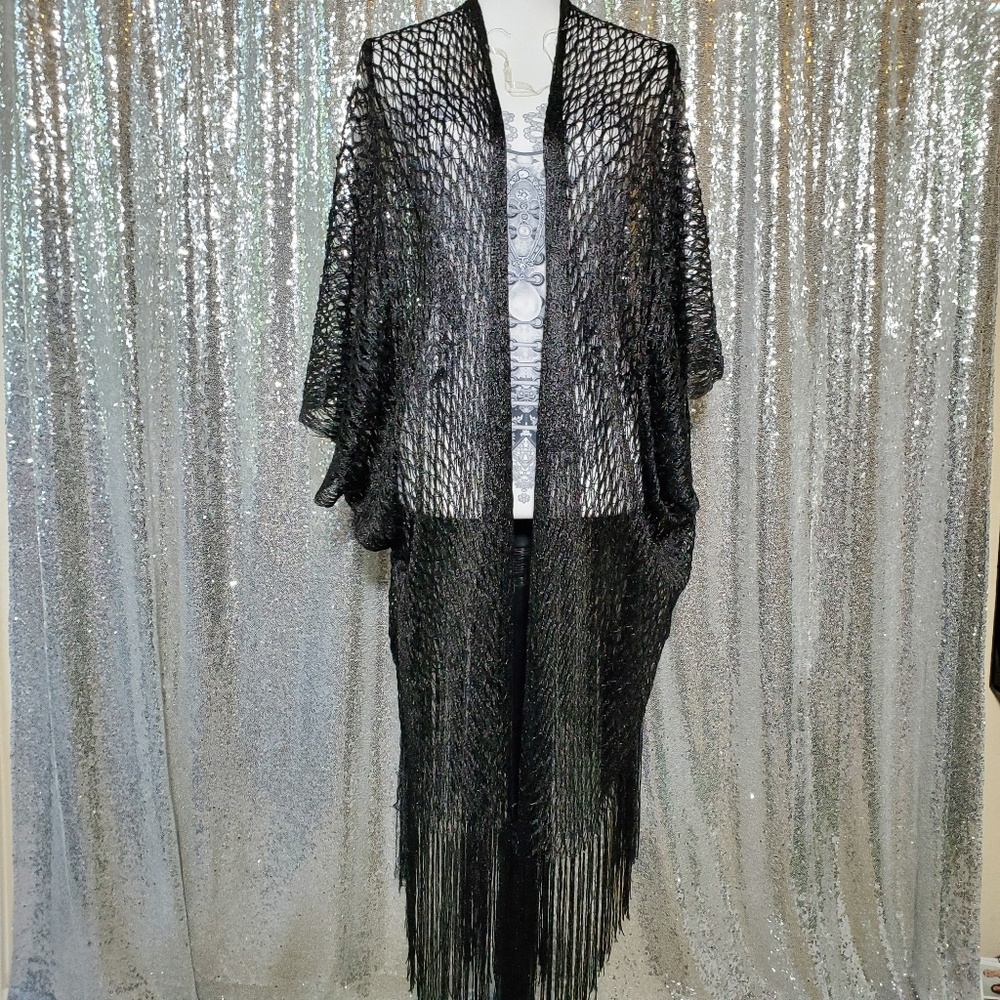 NWOT Fringe Spiderweb Cover Up